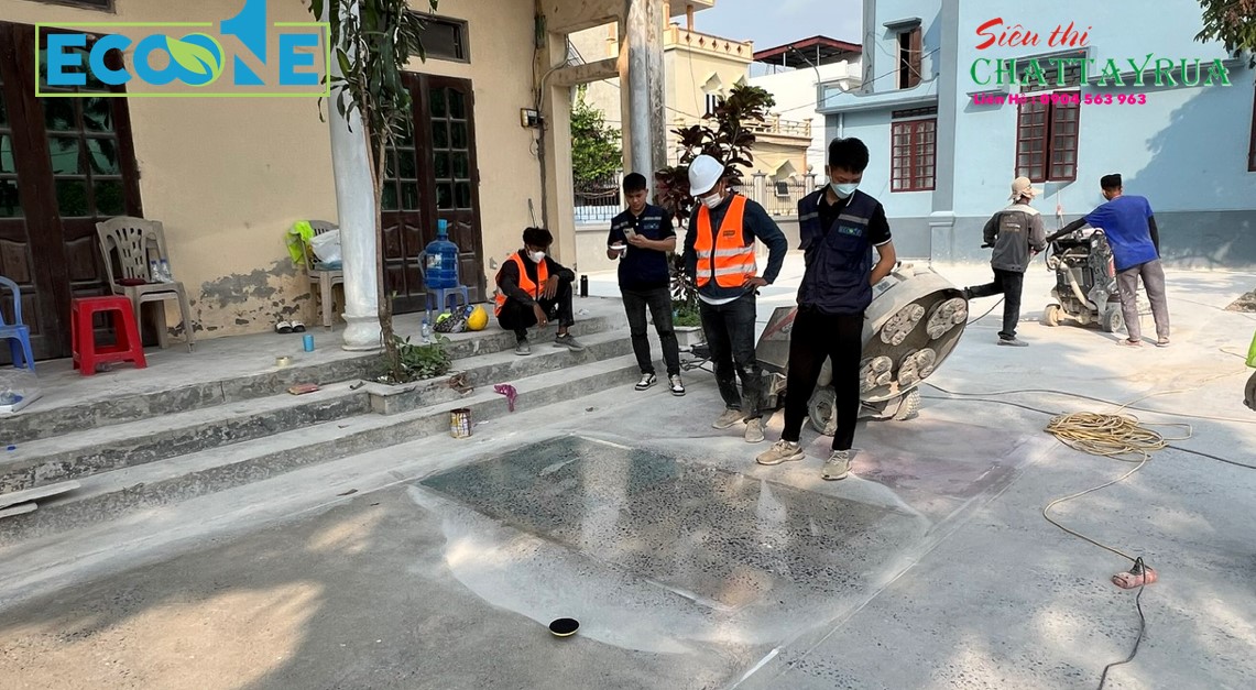 Đánh bóng sàn bê tông với đầu số 800 - 1,500 - 3,000